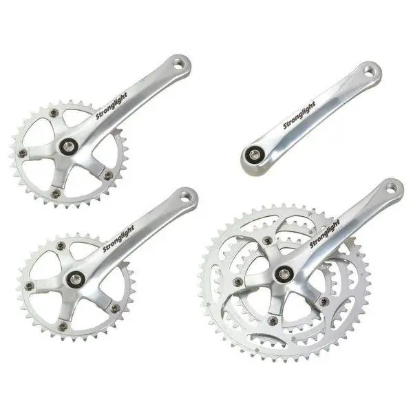 Pédalier tandem STRONGLIGHT route triple 10V avec relais 39 dents argent 4