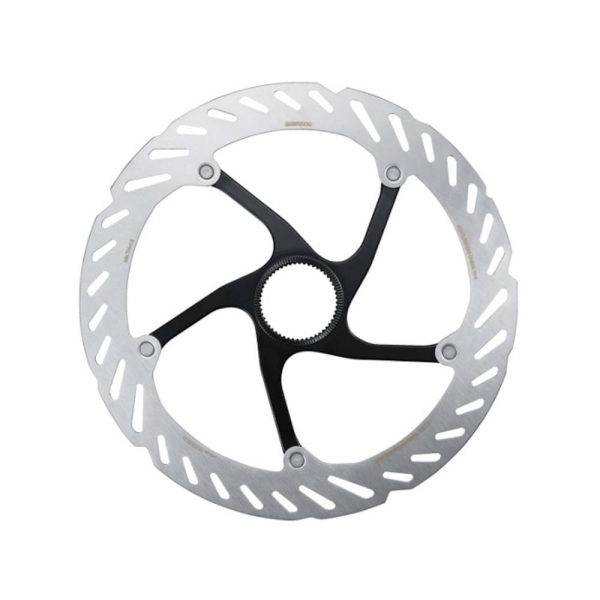 Disque de frein SHIMANO RT-CL700 Center Lock Ice Technologies noir 203mm avec bague de verrouillage (cannelure externe)