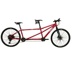Tandem cyclotouriste EXS alu fourche acier 1x12V Sram GX Eagle Freinage Disc Hope Tech4 E4 700x32C Tubeless rouge 45-40cm