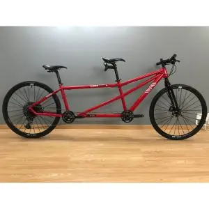 Tandem cyclotouriste EXS alu fourche acier 1x12V Sram GX Eagle Freinage Disc Hope Tech4 E4 700x32C Tubeless rouge - modèle test 45-40cm
