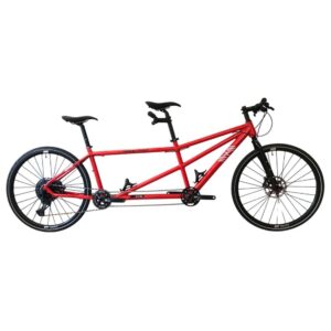 Tandem cyclotouriste EXS alu fourche acier 1x12V Sram GX Eagle freinage Disc Hope Tech4 Evo TR4 roues DT Swiss HG1800 700x35C rouge 47-43cm – Image 1