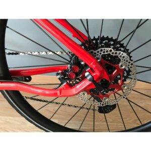 Tandem cyclotouriste EXS alu fourche acier 1x12V Sram GX Eagle freinage Disc Hope Tech4 Evo TR4 roues DT Swiss HG1800 700x35C rouge 47-43cm – Image 3