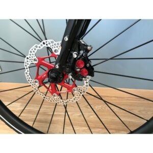 Tandem cyclotouriste EXS alu fourche acier 1x12V Sram GX Eagle freinage Disc Hope Tech4 Evo TR4 roues DT Swiss HG1800 700x35C rouge 47-43cm – Image 4