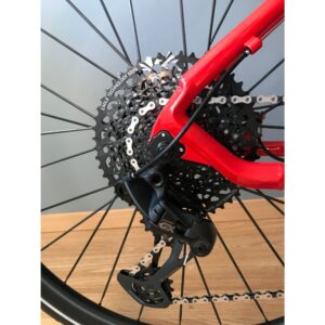 Tandem cyclotouriste EXS alu fourche acier 1x12V Sram GX Eagle freinage Disc Hope Tech4 Evo TR4 roues DT Swiss HG1800 700x35C rouge 47-43cm – Image 6