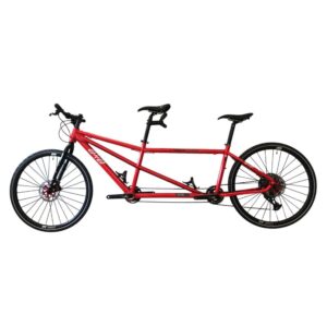 Tandem cyclotouriste EXS alu fourche acier 1x12V Sram GX Eagle freinage Disc Hope Tech4 Evo TR4 roues DT Swiss HG1800 700x35C rouge 47-43cm – Image 2
