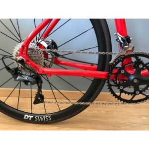 Tandem route EXS alu fourche carbone cintre carbone 2x11V Disc Shimano Ultegra roues DT Swiss 1600 DB30 700x28C rouge 56-48cm – Image 3